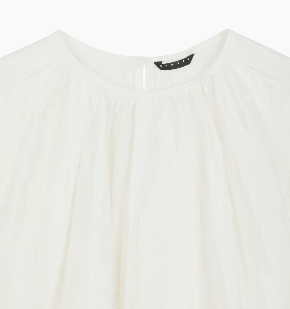 White blouse with balloon sleeves - null - White | Sisley K image number 3